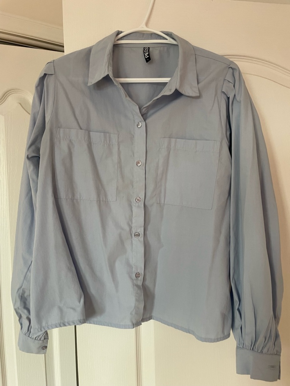 Light Blue Button-Up Blouse
